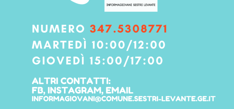 CONTATTI INFORMAGIOVANI SESTRI LEVANTE