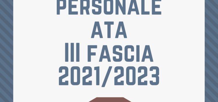 GRADUATORIE PERSONALE ATA DI TERZA FASCIA TRIENNIO 2021/2023